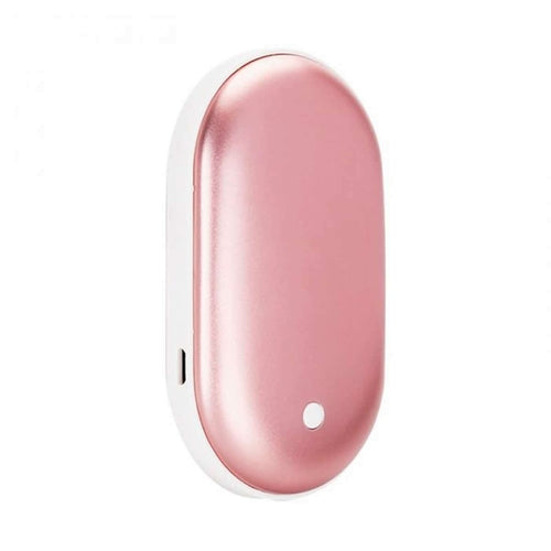 Salmon Lucky warm and cozy portable hand warmer and power bank, compact tech accessory with heating and charging features.