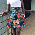 Vintage Batik Wrap Mini kitenge Skirt / African Round Skirt