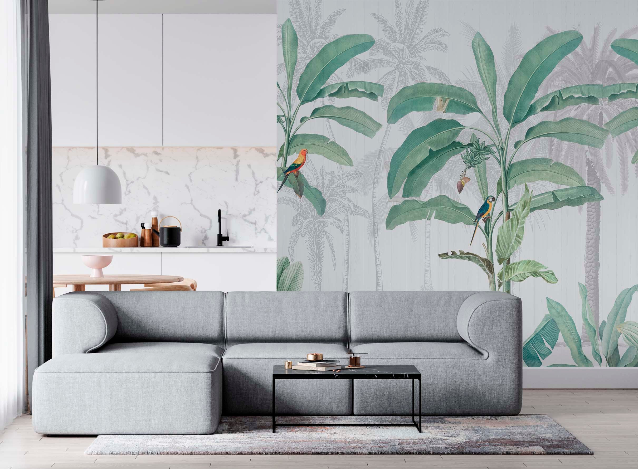 Green Tropical Jungle Wallpaper Mural