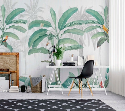 Green Tropical Jungle Wallpaper Mural
