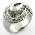 LOA672 Rhodium Brass Ring with AAA Grade CZ in
