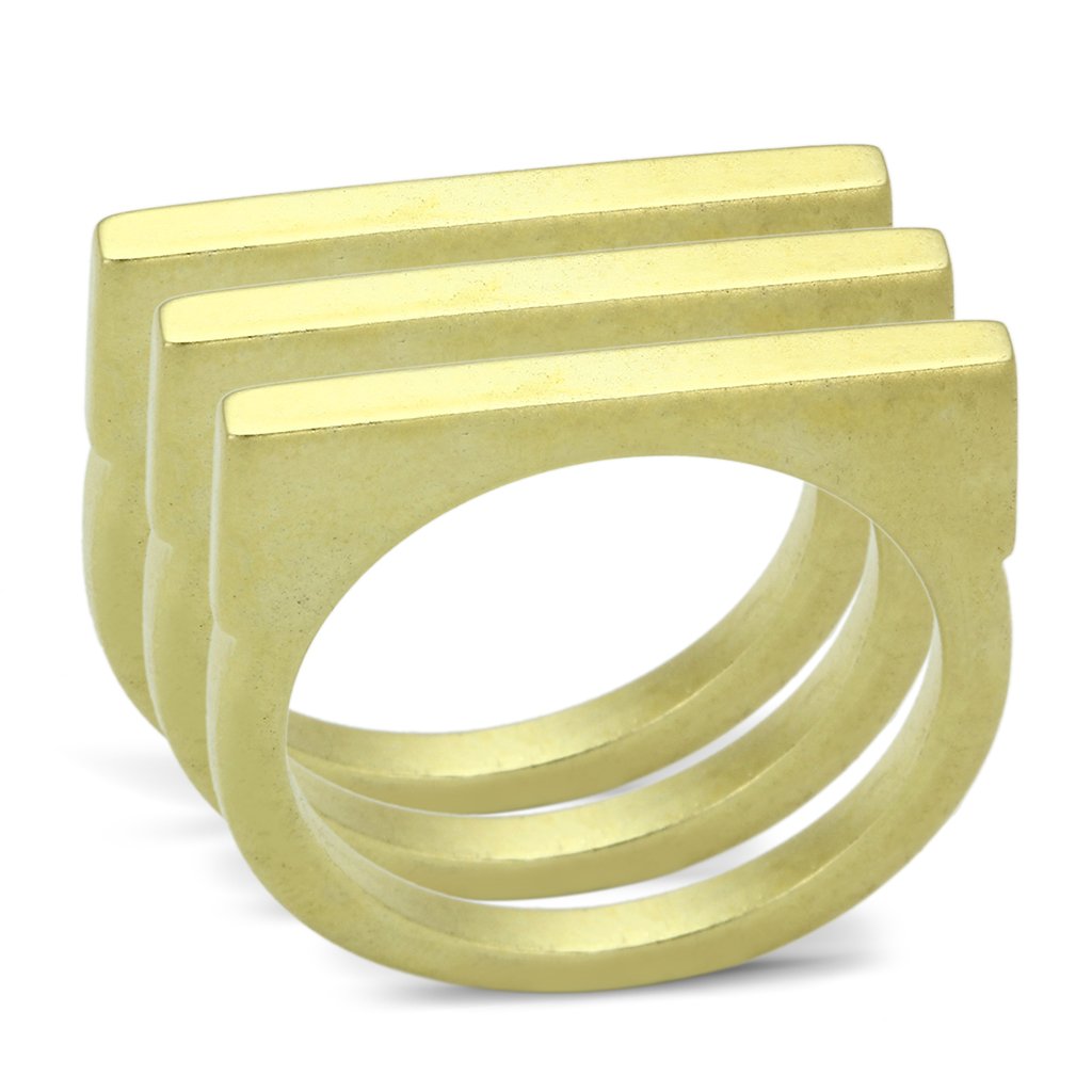 LOA851 Matte Gold Brass Ring