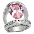 LOA924 Rhodium Brass Ring with AAA Grade CZ in