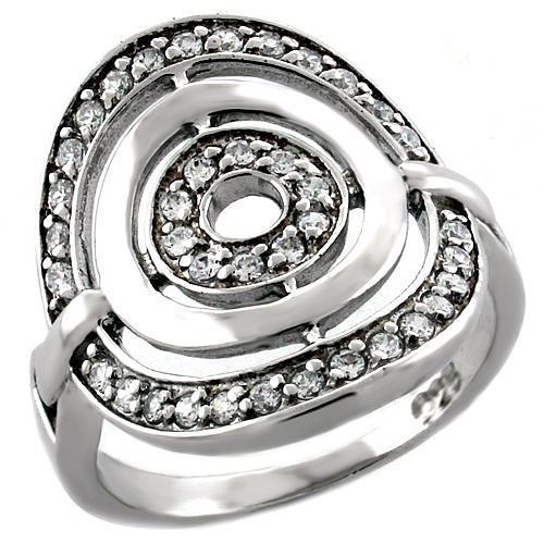 LOAS1018 Rhodium 925 Sterling Silver Ring with AAA