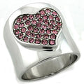 LOAS1196 Rhodium 925 Sterling Silver Ring with Top