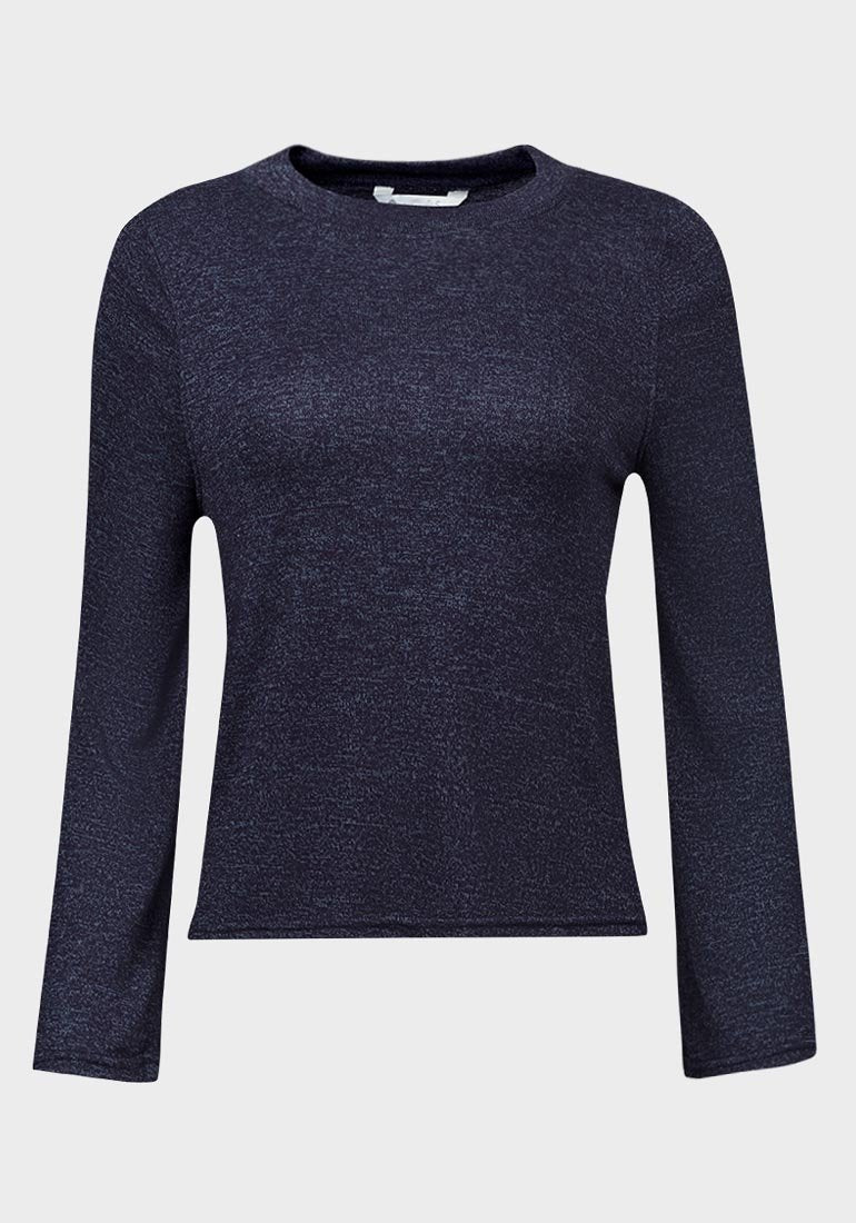 Bell Sleeve Light Knit  Low Crop Top