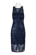 Aidan Mattox Scoop Neck Sleeveless Keyhole Back Embellished