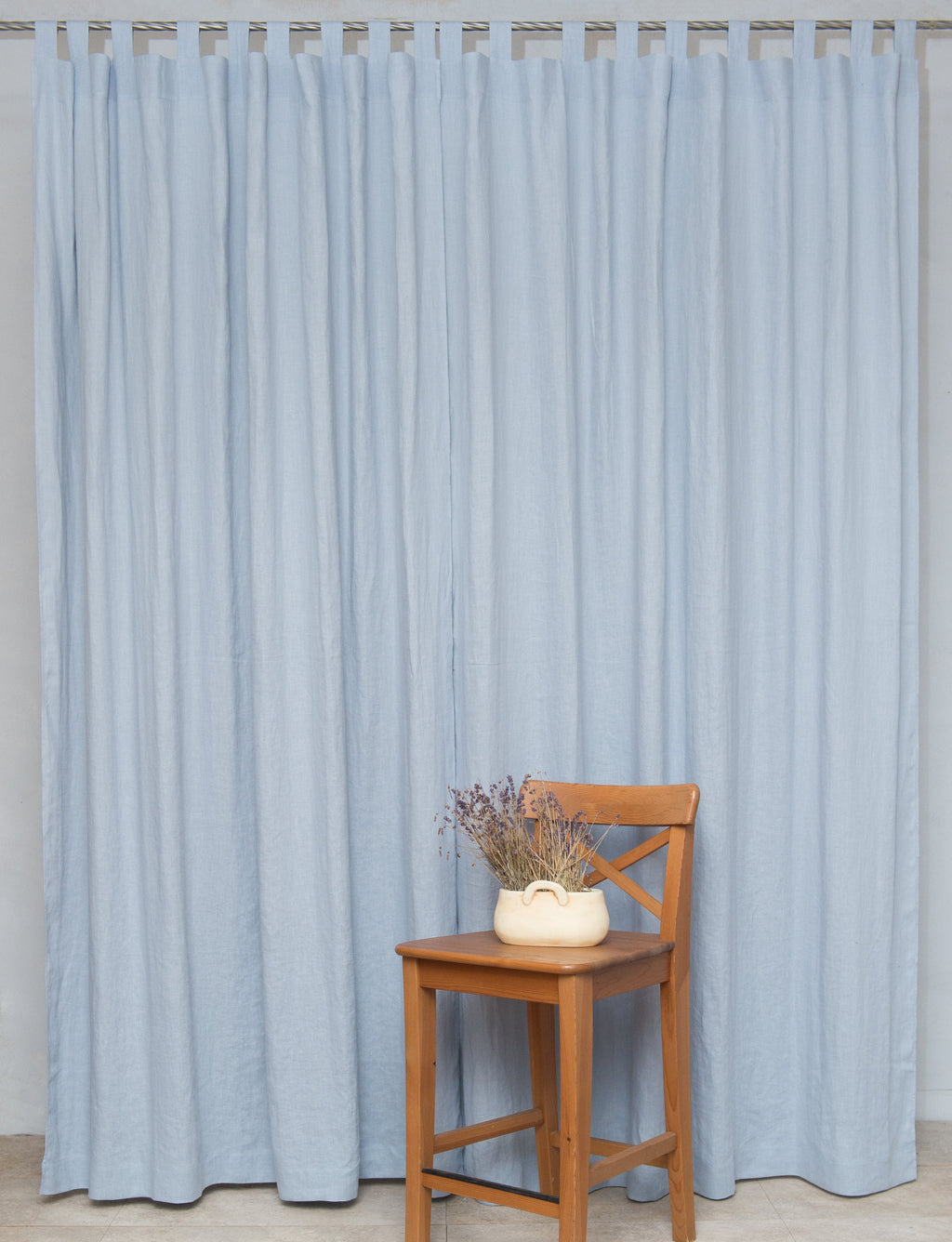 Dark Plum linen curtain with tabs
