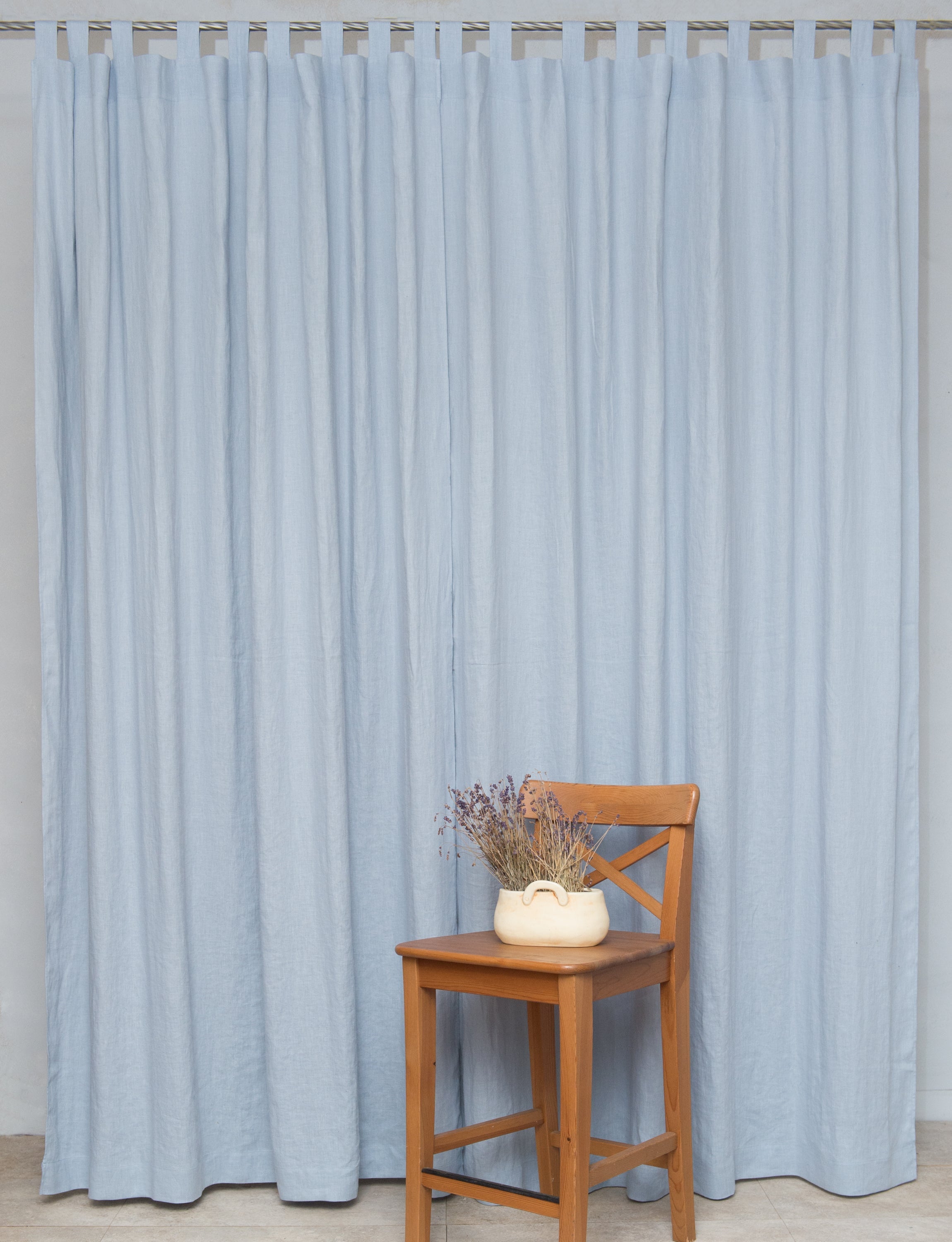 Dark Plum linen curtain with tabs