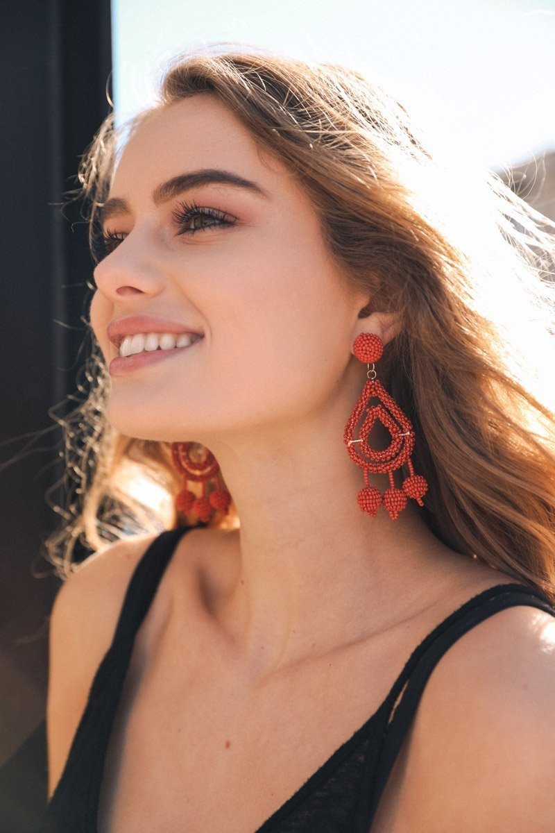 Micro Bead Dangle Earrings