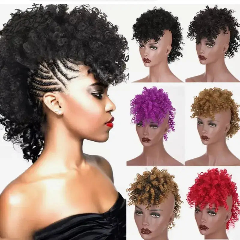 Moni | Bold Afro Mohawk Wig – Kinky Curly & Afro Curly Style