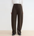 "Nostalgic Stroll" Wool Blended High Waist Curved Scimitar Casual