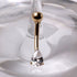 14K yellow gold navel ring with tear drop gemstone, jewelry and watches by Peridot, featuring a delicate and elegant design.