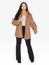 Camel oversized patch pocket shacket by Rose Eleusis, a stylish jacket with large front pockets, perfect for casual wear.