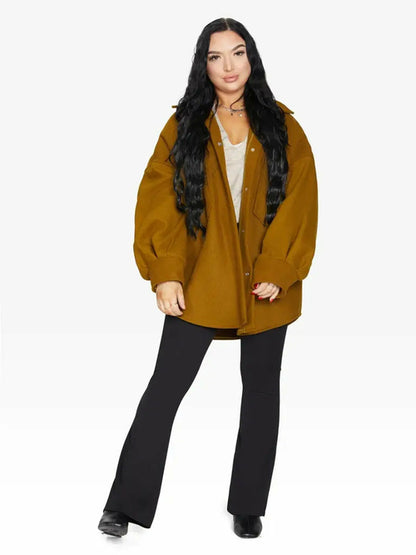 Lime oversized patch pocket shacket by Rose Eleusis, a stylish jacket with large pockets, perfect for casual wear.