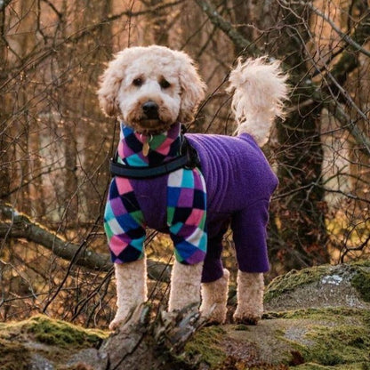 Waterproof Dog Fleece: Harlequin and Purple
