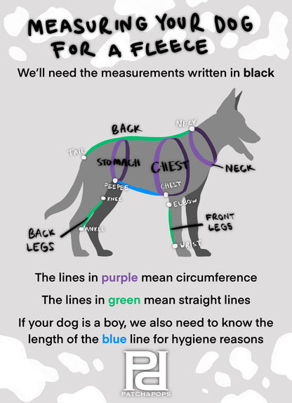 Waterproof Dog Fleece: Harlequin and Purple