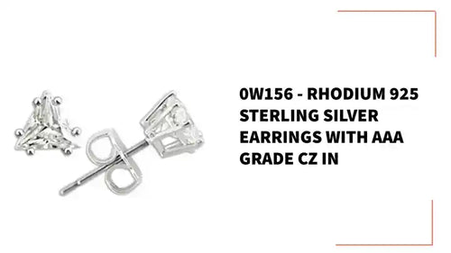 0W156 - Rhodium 925 Sterling Silver Earrings with AAA Grade CZ in by@Outfy
