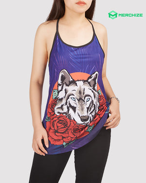 All-over Print Criss Cross Open Back Tank Top - 4XL