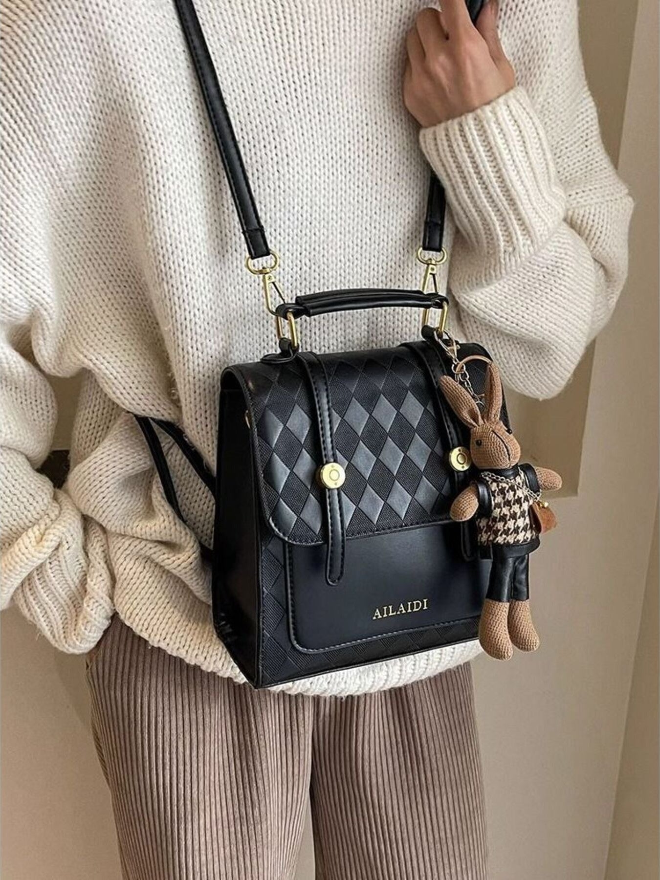 Stylish Quilted Flap Backpack Bag