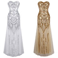 Angel-fashions Women Sequin Strapless Sweetheart Tulle Flapper Gatsby
