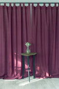 Dark Plum linen curtain with tabs