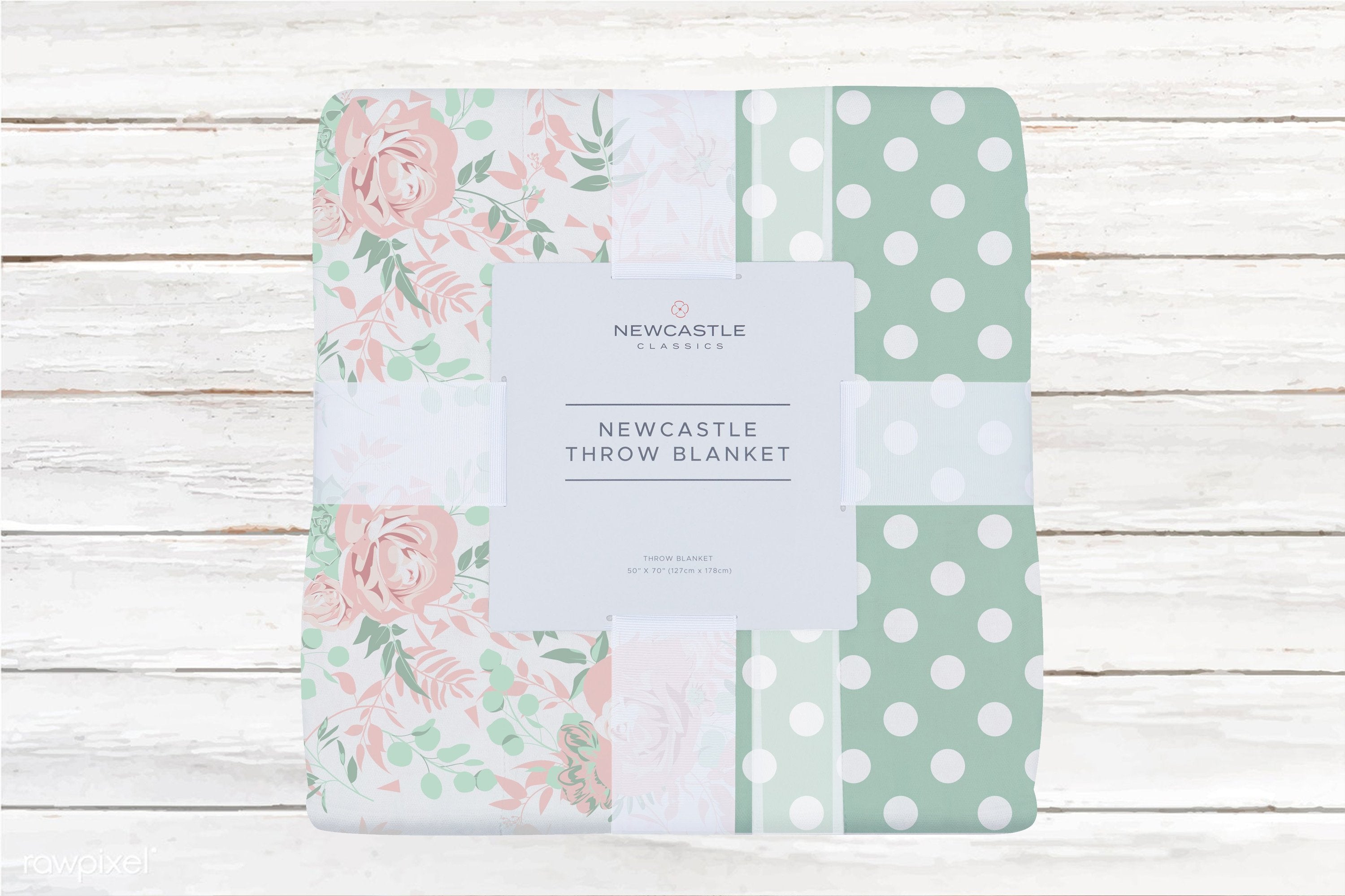 Desert Rose and Jade Polka Dot Cotton Muslin Throw Blanket