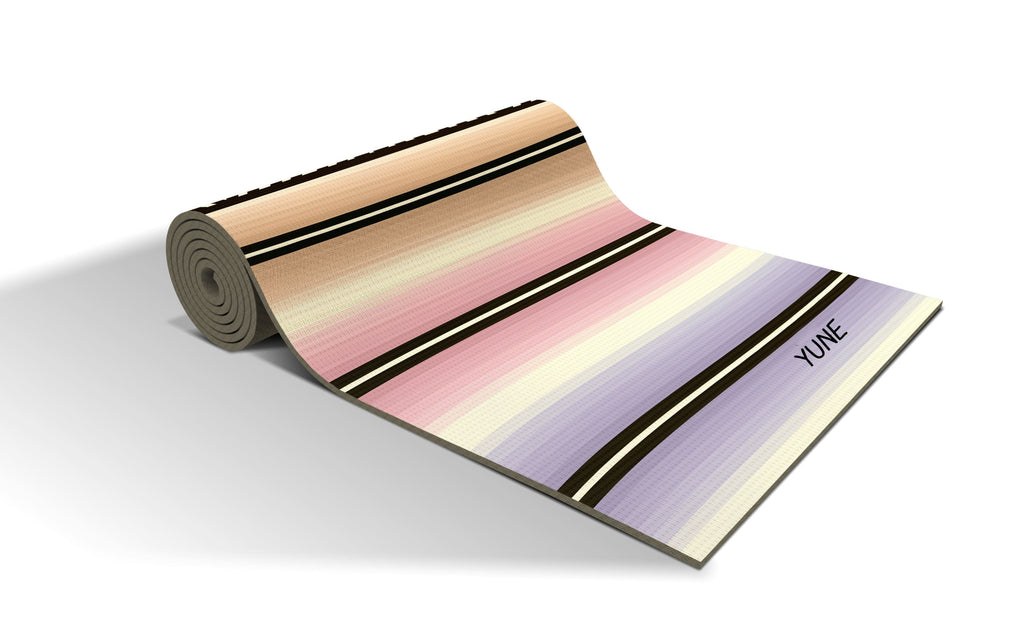 Yoga Mat | 6mm Thick | Striped | Non-Slip | Eco Friendly | Yune Yoga |