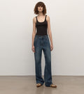 TOP grade long-staple cotton basic micro-stacked straight jeans