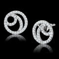 TS511 - Rhodium 925 Sterling Silver Earrings with AAA Grade CZ  in