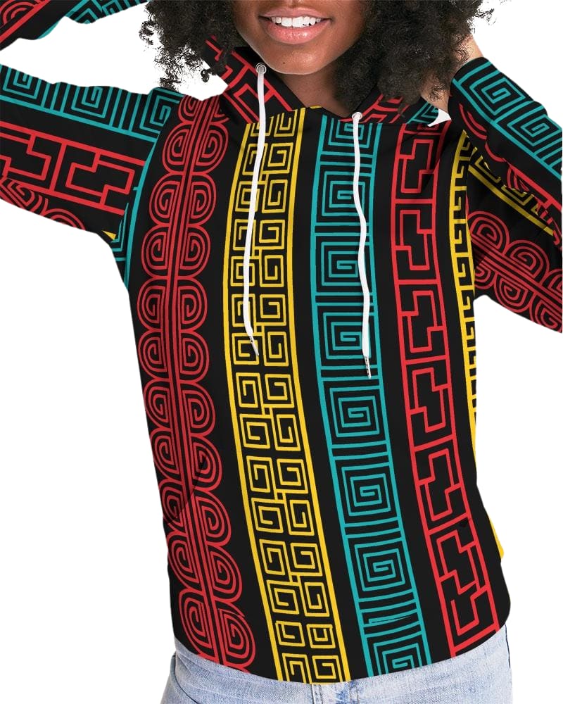 Womens Hoodie - Pullover Hooded Sweatshirt - Graphic/multicolor