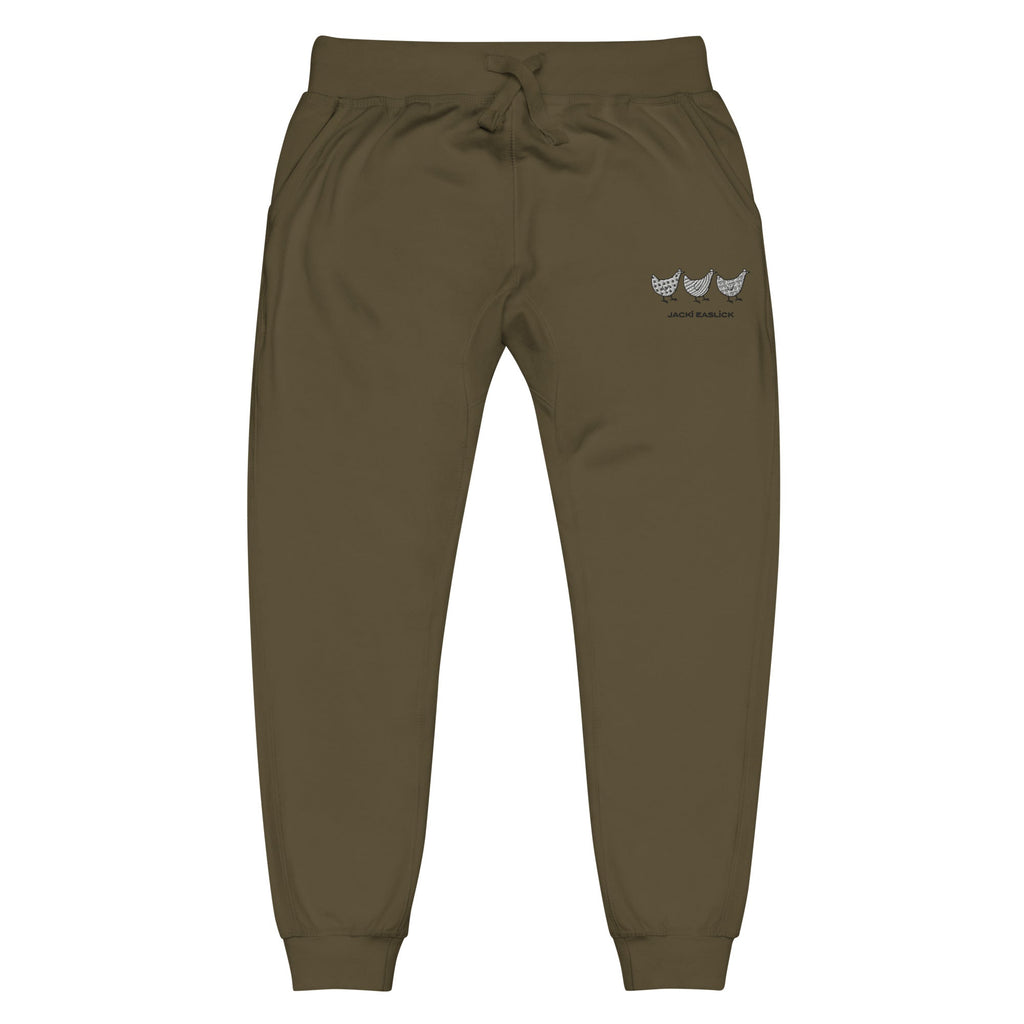 Jacki Easlick Three Chickens Unisex Fleece Sweatpants
