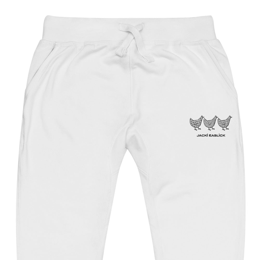 Jacki Easlick Three Chickens Unisex Fleece Sweatpants