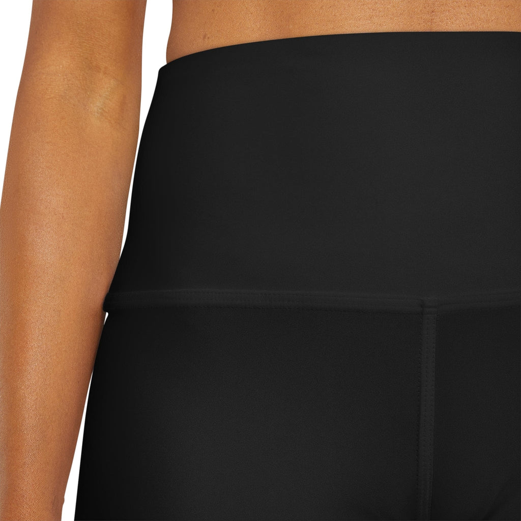 Womens High Waisted Black Yoga Shorts - just Ask God