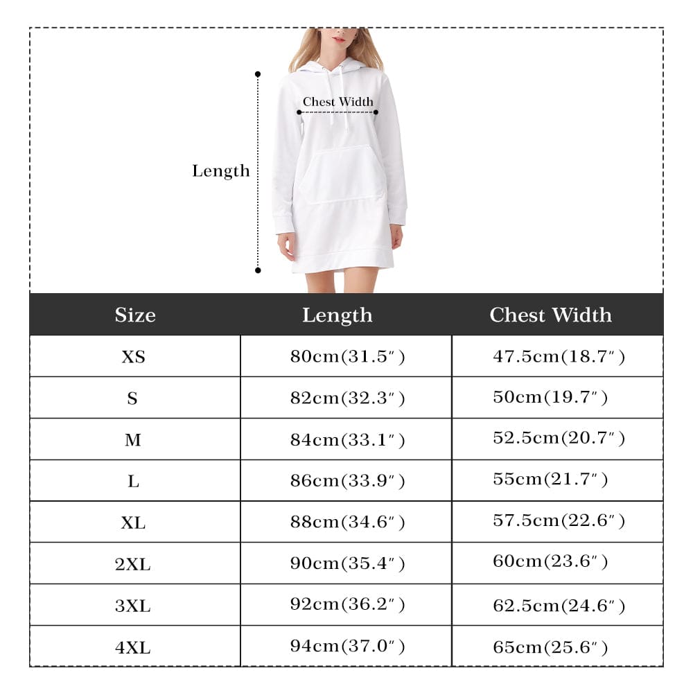 Womens Hoodie Dress - Cross with Multicolor Abstract Illustration -