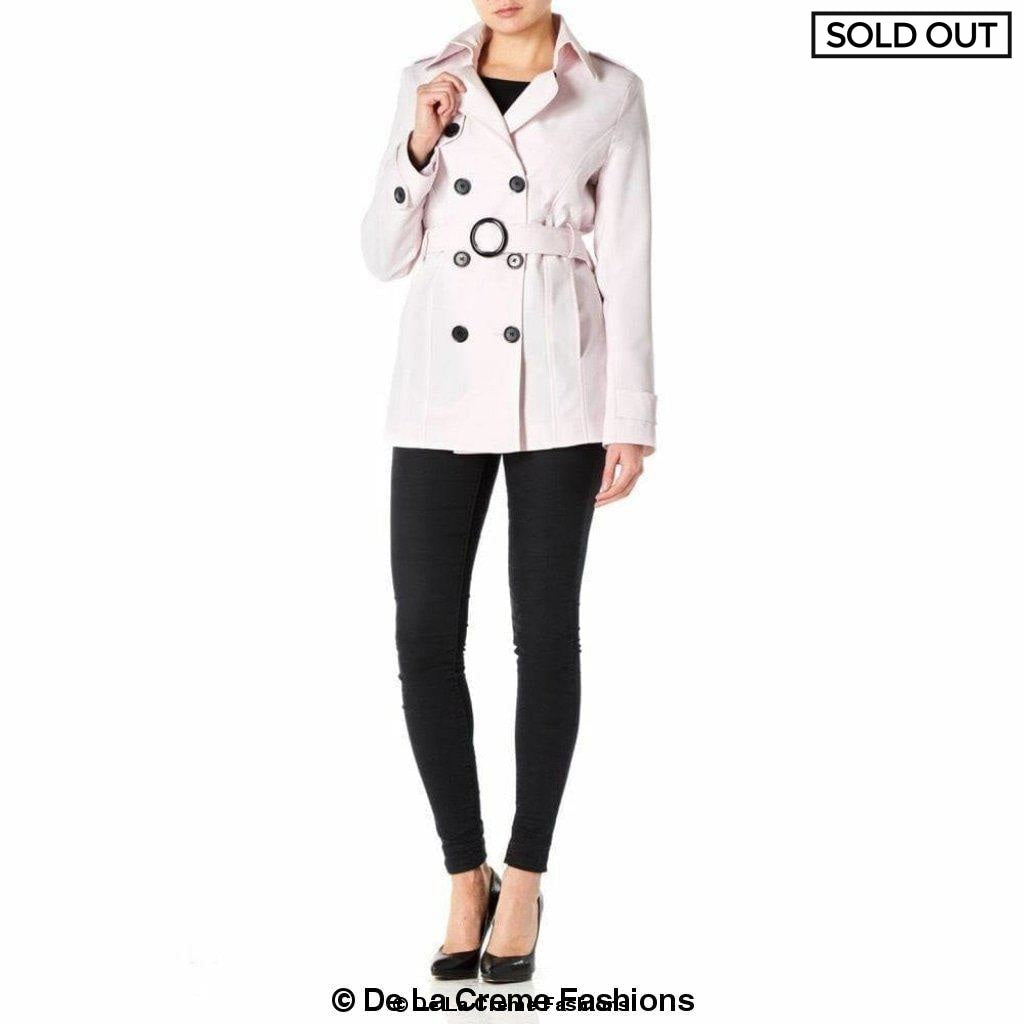 Womens Spring/Summer Double Breasted Short Belted Coat (1710-SP)
