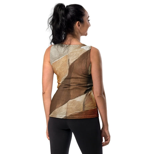 Womens Stretch Fit Tank Top - Abstract Stone Print