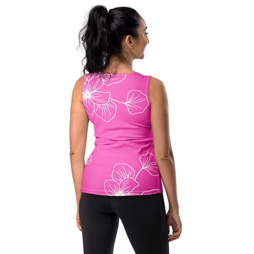 Womens Stretch Fit Tank Top - Pink Floral 7022623