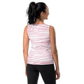 Womens Stretch Fit Tank Top - Pink Line Art Sketch Print