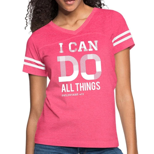 Womens Vintage Sport Graphic T-shirt - i can do All Things Philippians