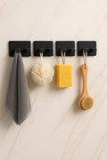 4-Pack Self Adhesive Hooks Bathroom Kitchen Wall Hooks Easy Install To