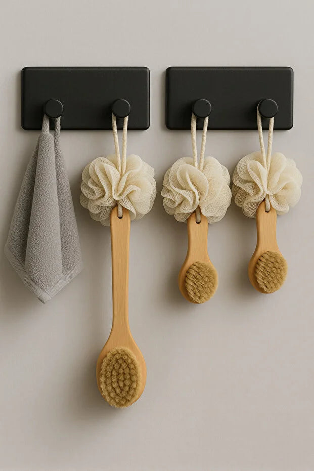 4-Pack Self Adhesive Hooks Bathroom Kitchen Wall Hooks Easy Install To