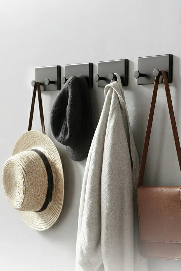4-Pack Self Adhesive Hooks Bathroom Kitchen Wall Hooks Easy Install To